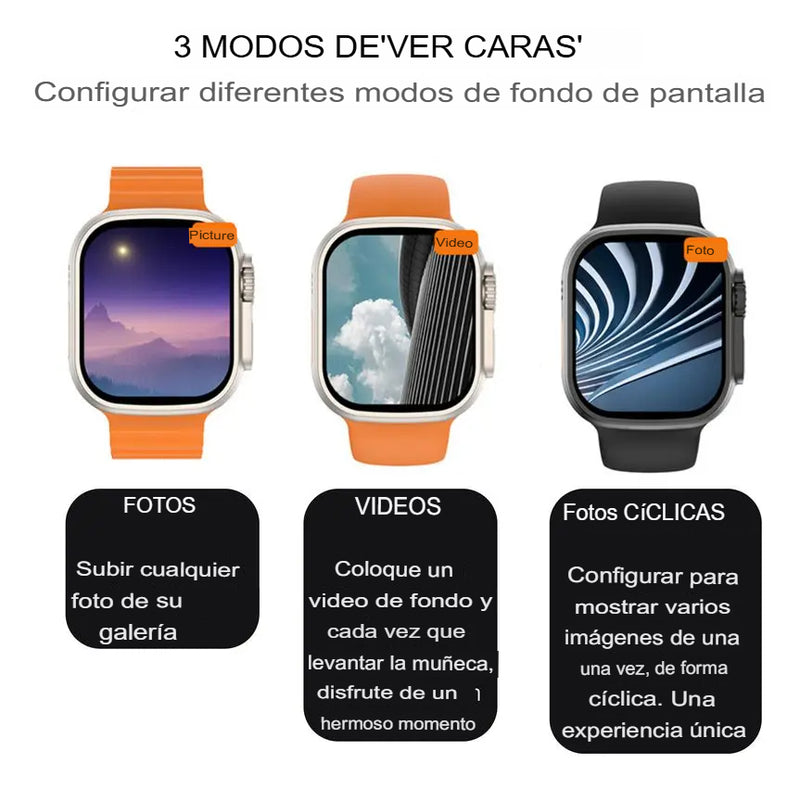 Smartwatch Reloj Inteligente U9 Plus Ultra 9 GPS Android IOs Hombre Mujer Microwear + 2 Pulseras